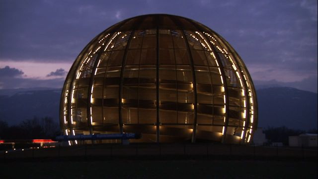 Particle Fever_03_CERN Globe of Science and Innovation at night_Photo Courtesy of PF Productions