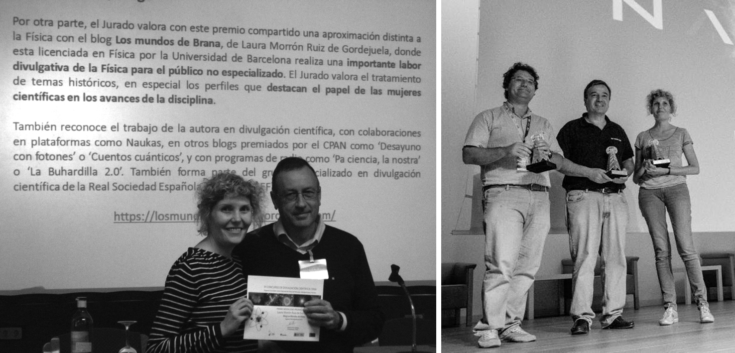 Recogiendo el Premio del CPAN y el Premio Tesla.